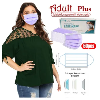 Adults purple Masks Disposable Three-layer Face Mask With Elastic Earloop For Wide Cheeks Breathable FaceMasks mascarillad
Adults purple Masks Disposable Three-layer Face Mask With Elastic Earloop For Wide Cheeks Breathable FaceMasks mascarillad