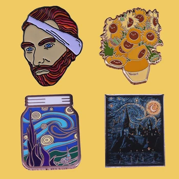 SP047 Wholesale 10pcs/lot Van Gogh art Pins Metal Enamel Pins and Brooches for Lapel Pin Backpack Bags Sunflower Badge
SP047 Wholesale 10pcs/lot Van Gogh art Pins Metal Enamel Pins and Brooches for Lapel Pin Backpack Bags Sunflower Badge