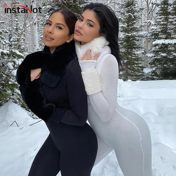 InstaHot Turtleneck Elegant Jumpsuit Ladies Long Sleeve Winter Skinny Casual Solid Black White Playsuit Romper 2020 Fashion 
InstaHot Turtleneck Elegant Jumpsuit Ladies Long Sleeve Winter Skinny Casual Solid Black White Playsuit Romper 2020 Fashion