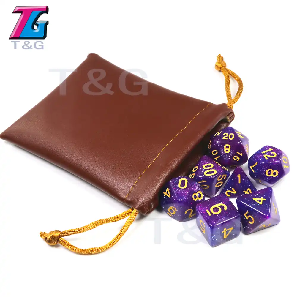 3pcs 8 x 10 cm pu leather dice bags coin bag for packing gift 3