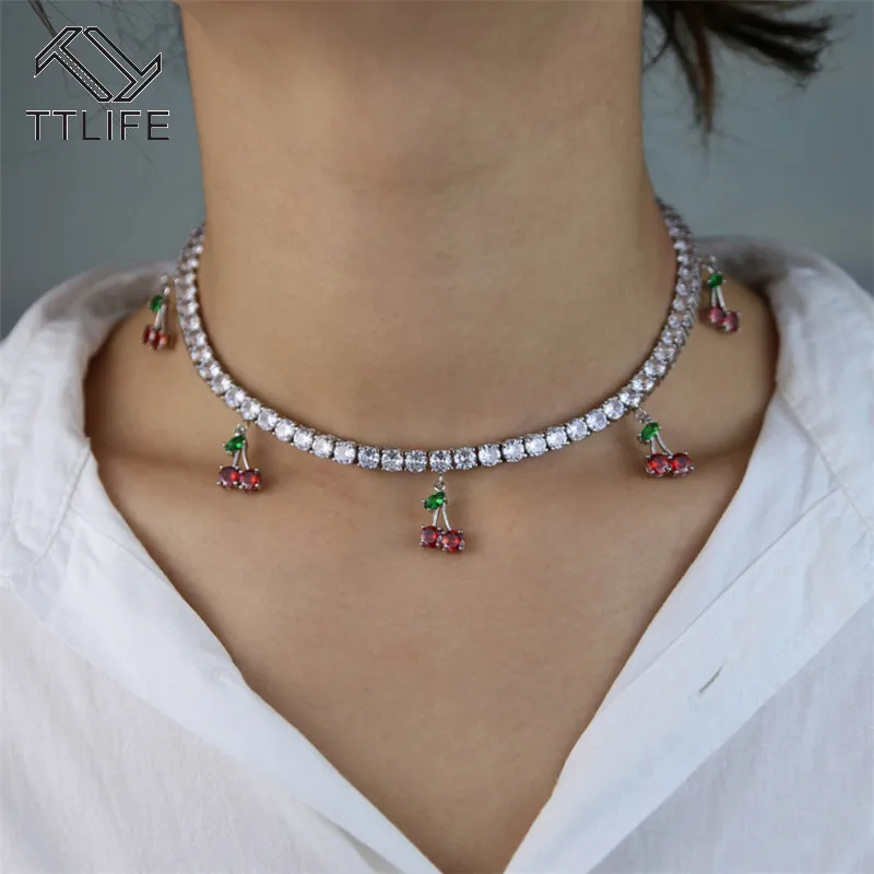 TTLIFE Creative Rhinestone Cherry Necklace Hip Hop Tennis Pendant Choker Necklace Collar Girls Hiphop Jewelry for Women Gifts
TTLIFE Creative Rhinestone Cherry Necklace Hip Hop Tennis Pendant Choker Necklace Collar Girls Hiphop Jewelry for Women Gifts