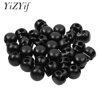 

30Pcs Metal Double-Hole Spring Loaded Drawstring Rope Cord Locks Clip Ends Round Ball Shape Lanyard Stopper Sliding Fastener