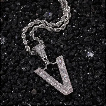 Hip Hop Men's Square Zircon 26 Letter Necklace Pendant Simple Creative Pendant 24 Cuba Fashion Chain Store Hip Hop Jewelry 
Hip Hop Men's Square Zircon 26 Letter Necklace Pendant Simple Creative Pendant 24 Cuba Fashion Chain Store Hip Hop Jewelry