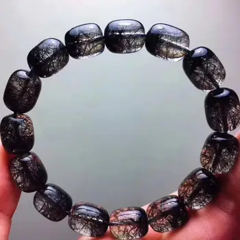 Genuine Natural Black Rutilated Quartz Clear Round Beads Bracelet Women Men Fashion Best Stone Wealthy 13x10mm AAAAA
Genuine Natural Black Rutilated Quartz Clear Round Beads Bracelet Women Men Fashion Best Stone Wealthy 13x10mm AAAAA