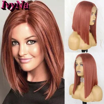 IvyNa Copper Red Short Bob 13x6 Synthetic Lace Front Wigs Deep Parting Futura Hair Synthetic Lace Front Wigs Shoulder Lenght Wig
IvyNa Copper Red Short Bob 13x6 Synthetic Lace Front Wigs Deep Parting Futura Hair Synthetic Lace Front Wigs Shoulder Lenght Wig