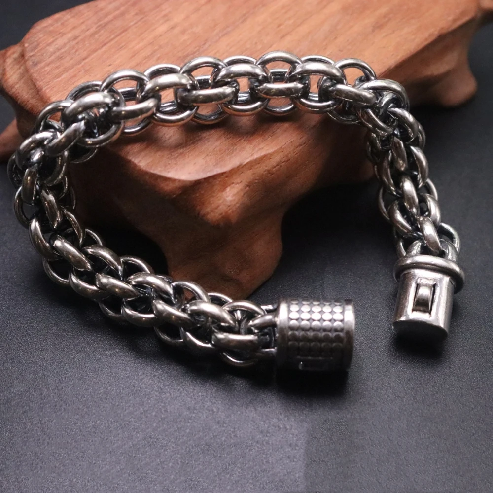 Solid 925 Sterling Silver Bracelet 12.5mm Rolo Link Chain Bracelet 8.26" L For Man 
Solid 925 Sterling Silver Bracelet 12.5mm Rolo Link Chain Bracelet 8.26" L For Man