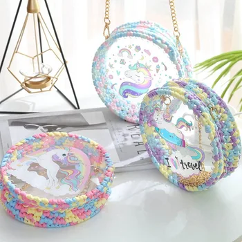 Unicorn hand-woven bag Candy Color summer fashion transparent round bag Girls Women Lovely Cute shoulder messenger bag
Unicorn hand-woven bag Candy Color summer fashion transparent round bag Girls Women Lovely Cute shoulder messenger bag