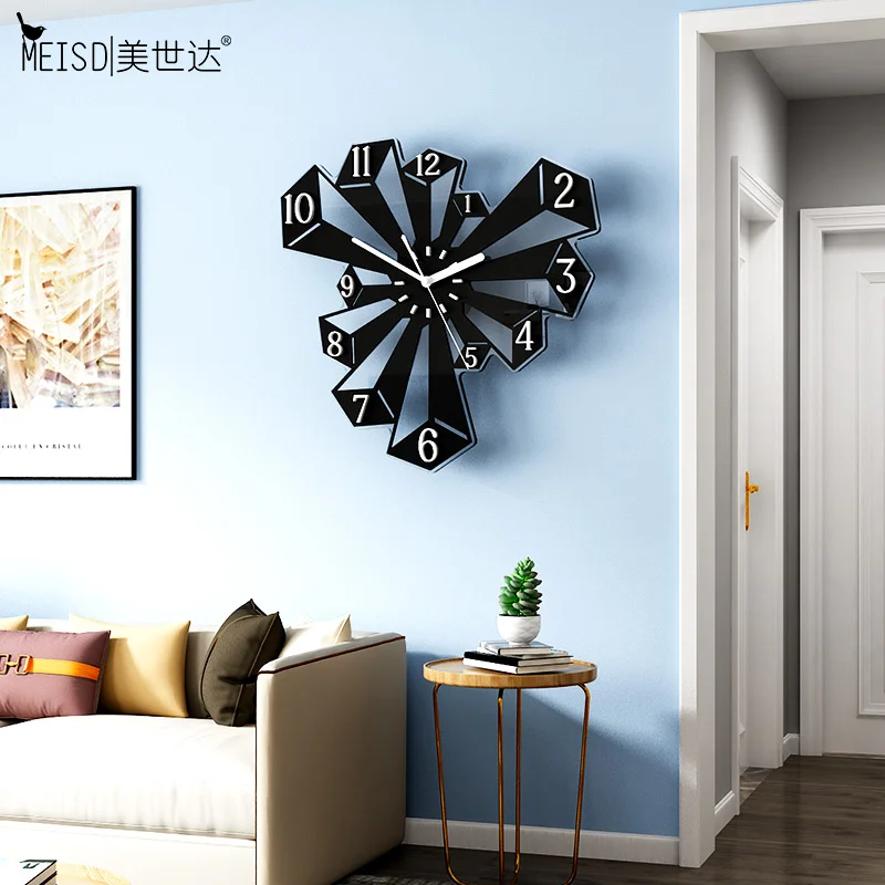 

MEISD Modern Design Large Clock Creative Watch Wall Art Draw Quartz Silent Black Clocks Hanging Horloge Home Decor Free Shipping