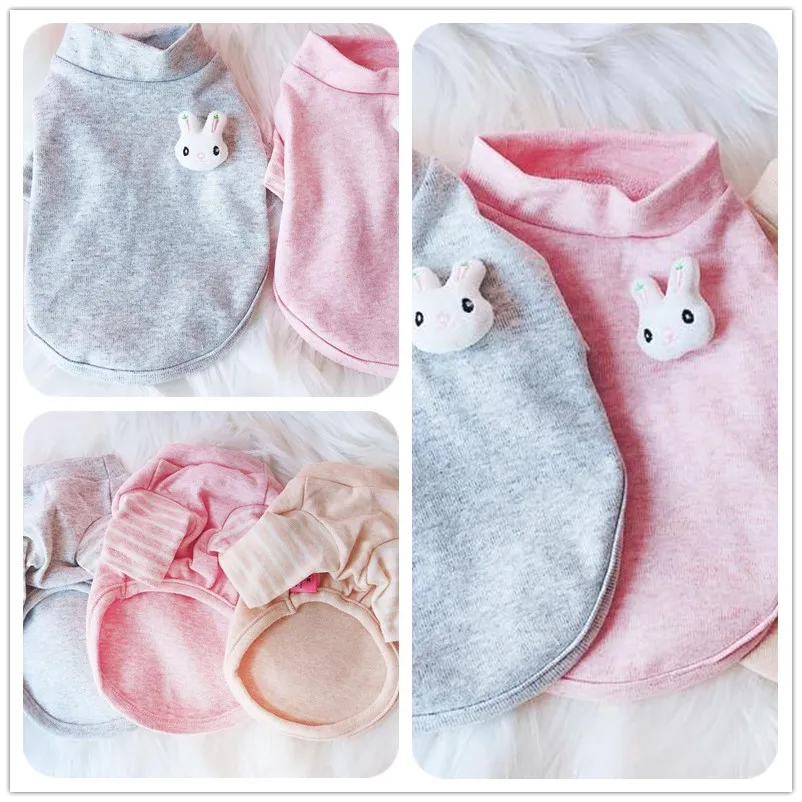 Cotton Bunny Bottoming Shirt for Dogs Spring and Autumn Two Feet Grey Pink Colors Pet Clothes with Rabbit Decor Dog Vest
Cotton Bunny Bottoming Shirt for Dogs Spring and Autumn Two Feet Grey Pink Colors Pet Clothes with Rabbit Decor Dog Vest