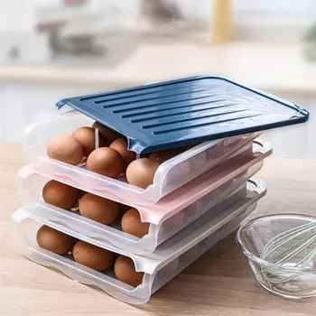 Egg Holder Box Layer with Lid Auto Roll Plastic Transparent Case Large Capacity Refrigerator Preservation Kitchen Storage Box
Egg Holder Box Layer with Lid Auto Roll Plastic Transparent Case Large Capacity Refrigerator Preservation Kitchen Storage Box