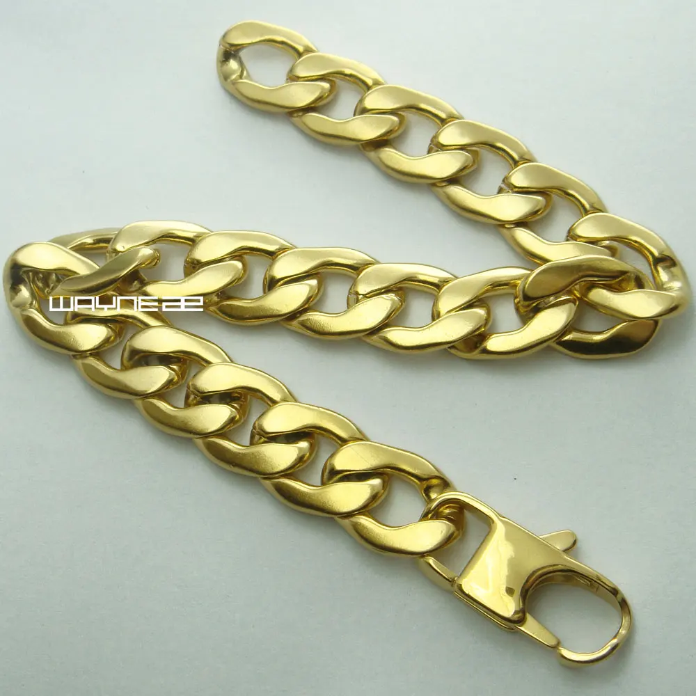 (B167) l мужской браслет с наполнителем из желтого золота цепочка сплошного