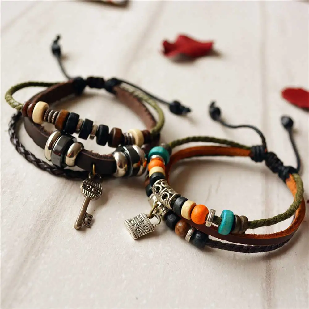 Moocare bohemian lovers bracelet genuine leather punk lock and key bracelets for men women handmade chain wristband
Moocare bohemian lovers bracelet genuine leather punk lock and key bracelets for men women handmade chain wristband