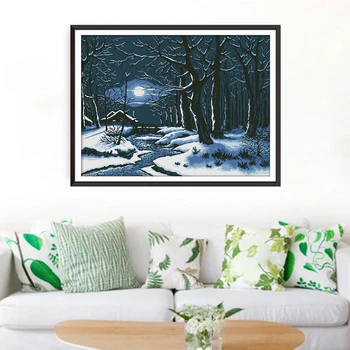 HUACAN Cross Stitch Embroidery Winter Scenery Needlework Sets For Full Kits White Canvas DIY Night Home Decor 14CT
HUACAN Cross Stitch Embroidery Winter Scenery Needlework Sets For Full Kits White Canvas DIY Night Home Decor 14CT