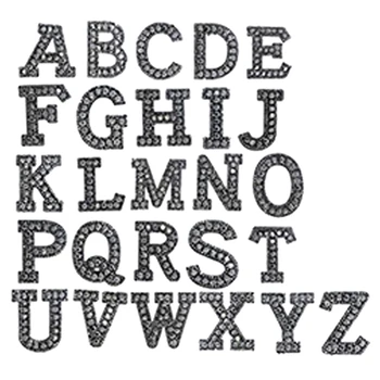 Black Rhinestones 26 Alphabet Letters ABC Sew Iron on Patches Shining Badges for DIY Dress Jeans Appliques Decoration
Black Rhinestones 26 Alphabet Letters ABC Sew Iron on Patches Shining Badges for DIY Dress Jeans Appliques Decoration