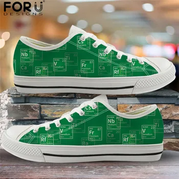 

FORUDESIGNS Women Fashion Sneakers Periodic Table of Elements Print Casual Autumn Vulcanized Shoes Ladies Low Top Flat Shoes