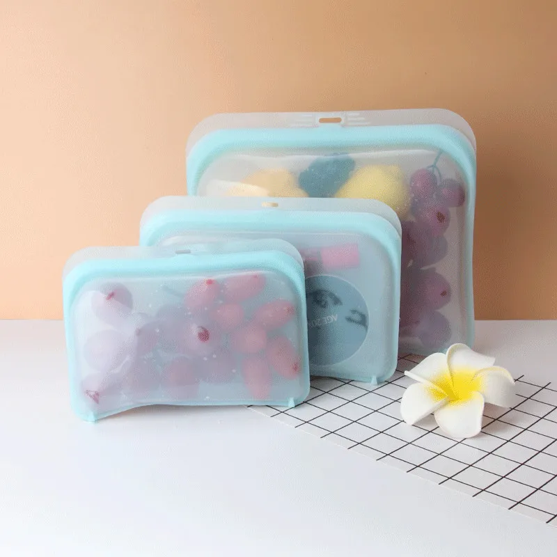 3PCS/SET Reusable Silicone Zip Food Packages Ziplock Fresh-keeping Freezing Plastic Bags Zero Waste Kitchen Organization Suff
3PCS/SET Reusable Silicone Zip Food Packages Ziplock Fresh-keeping Freezing Plastic Bags Zero Waste Kitchen Organization Suff