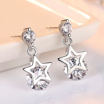Trendy 925 Sterling Silver Cubic Zircon Star Earrings For Women Jewelry Gift Oorbellen Brincos Statement Earring Female
Trendy 925 Sterling Silver Cubic Zircon Star Earrings For Women Jewelry Gift Oorbellen Brincos Statement Earring Female