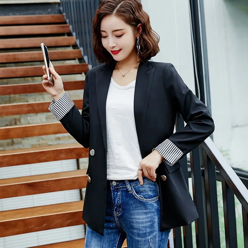 Black And White with Pattern British-Style Small Suit Women's Spring And Autumn New Style Korean-style Elegant Tops Loose Casual
Black And White with Pattern British-Style Small Suit Women's Spring And Autumn New Style Korean-style Elegant Tops Loose Casual