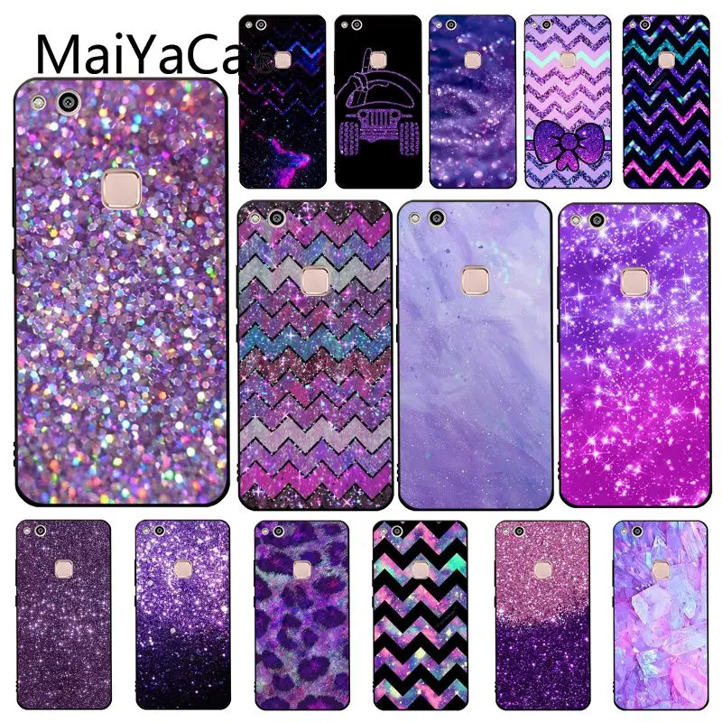 Maiyaca Любовь Фиолетовый Блестящий волнистый чехол для телефона Huawei Y9 Y7 Y6 II Y5 Prime 2018
