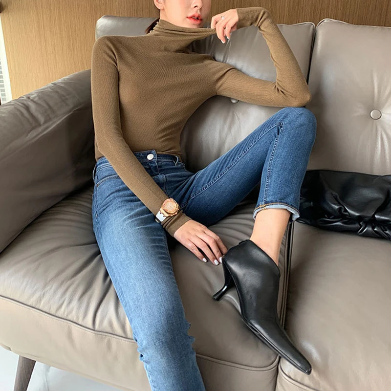 TWOTWINSTYLE Casual White Knitted Women's Sweater Turtleneck Long Sleeve Slim Pullovers Korean Female 2019 Autumn Fashion New (4).jpg