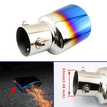 

2 1/2 Inch 63mm Inlet Universal Car Tail Pipe Rear Muffler Tip Cover Accessories Fit Diameter Between 40mm-58mm Car Tailpipe