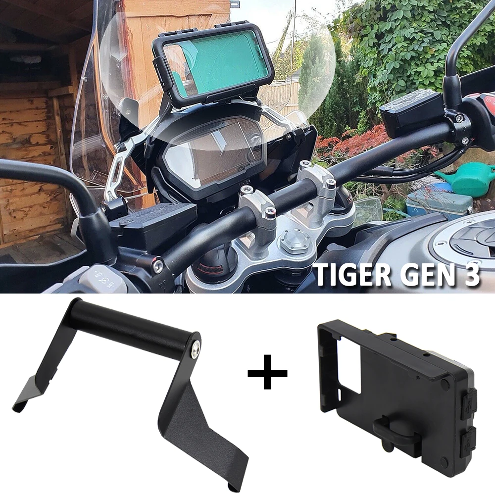 

NEW Fit For Tiger Gen 3 BLACK Motorcycle Accessories GPS Phone Mount Bracket Stand Holder Fit For TG3