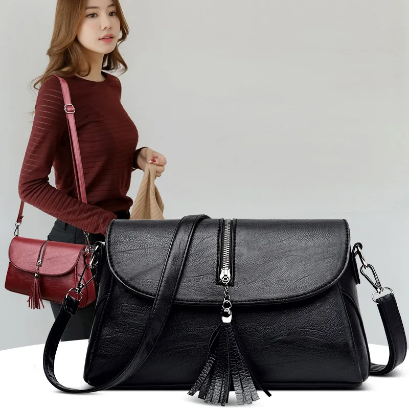 Mommy Bag New Style 2020 Middle-aged Oblique Bag Simple Large Women's Versatile Soft Leather Tassels Single-shoulder Bag for Wom
Mommy Bag New Style 2020 Middle-aged Oblique Bag Simple Large Women's Versatile Soft Leather Tassels Single-shoulder Bag for Wom