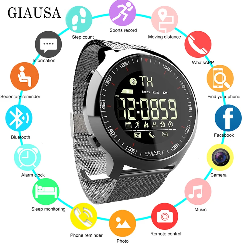 Smart Watch IP68 Waterproof 5ATM Pedometer Message Reminder Long Standby Time Backlight Fitness Tracker Wristwatch sportBracelet
Smart Watch IP68 Waterproof 5ATM Pedometer Message Reminder Long Standby Time Backlight Fitness Tracker Wristwatch sportBracelet