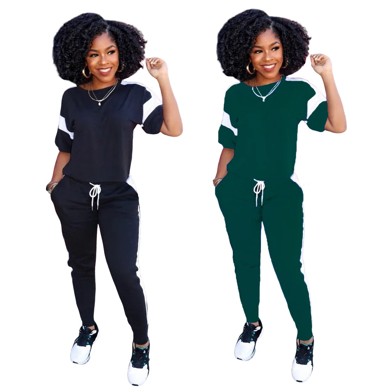 Stripe Tracksuits 2 Set Piece Set Woman Tops Sweatshirt Long Pants Pockets Club Suits Overalls Outfit
Stripe Tracksuits 2 Set Piece Set Woman Tops Sweatshirt Long Pants Pockets Club Suits Overalls Outfit