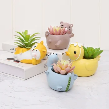 Mini Resin Flower Pot Small Lazy Animal Diary Succulent Flower Planter Pot-Rabbit Duck Vase Desktop Ornaments Home Decoration
Mini Resin Flower Pot Small Lazy Animal Diary Succulent Flower Planter Pot-Rabbit Duck Vase Desktop Ornaments Home Decoration
