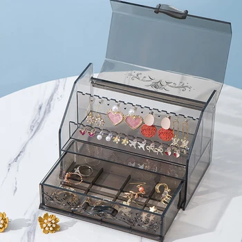 Plastic Jewelry Organizer Dust-proof Earrings Holder Jewelry Storage Drawer Box Necklace Display Stand Jewelry Storage Rack Ring
Plastic Jewelry Organizer Dust-proof Earrings Holder Jewelry Storage Drawer Box Necklace Display Stand Jewelry Storage Rack Ring