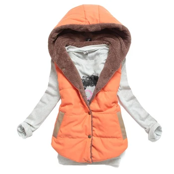 autumn winter plus size slim plus velvet vest thermal down cotton with a hood vest female all-match 
autumn winter plus size slim plus velvet vest thermal down cotton with a hood vest female all-match