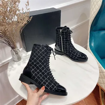 Luxury Brand Genuine Leather Motorcycle Boots Women Fashion Designer Platform Shoes Lace Up Thick soled Shoes Short Boots Women
Luxury Brand Genuine Leather Motorcycle Boots Women Fashion Designer Platform Shoes Lace Up Thick soled Shoes Short Boots Women