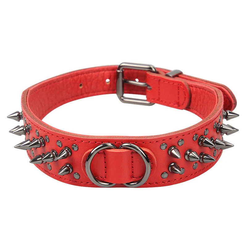 Genuine Leather Dog Collars Spiked Studded Rivet Pet Collars Pitbull Bulldog for Medium Large Dogs Boxer German Shepherd Red
Genuine Leather Dog Collars Spiked Studded Rivet Pet Collars Pitbull Bulldog for Medium Large Dogs Boxer German Shepherd Red