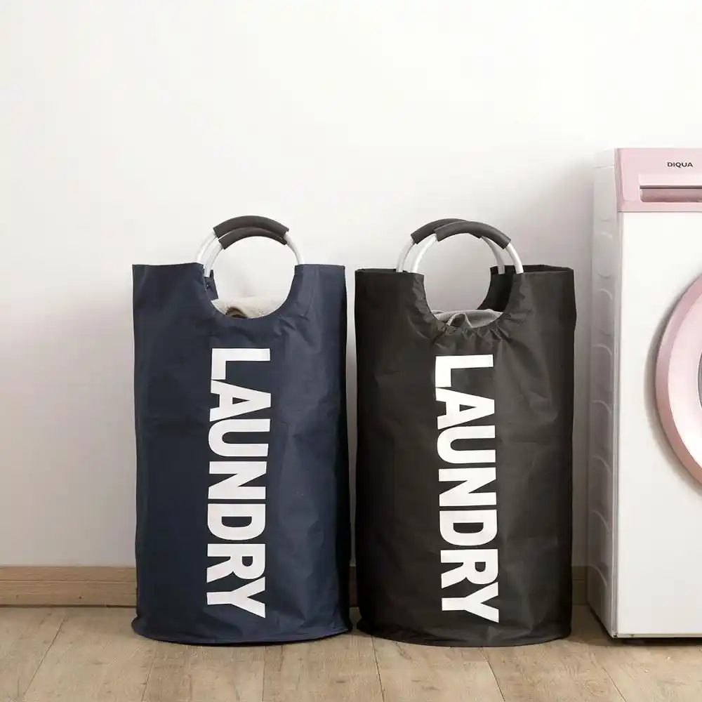 basket with aluminum handle waterproof fabric laundry hampers