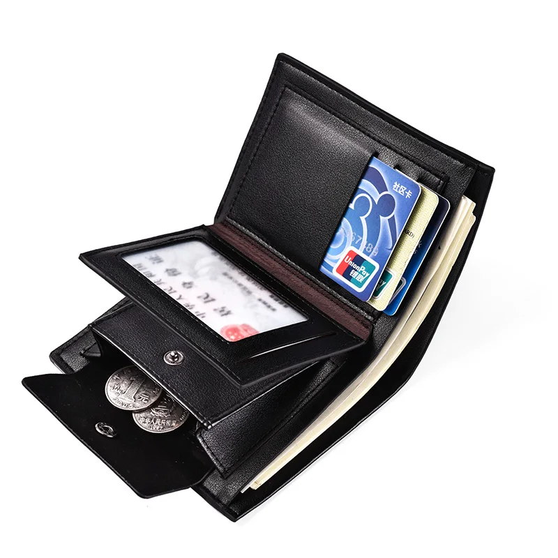 Men's wallet new pu short Korean version multi-card buckle coin purse tri-fold leather wallet coin purse for men
Men's wallet new pu short Korean version multi-card buckle coin purse tri-fold leather wallet coin purse for men