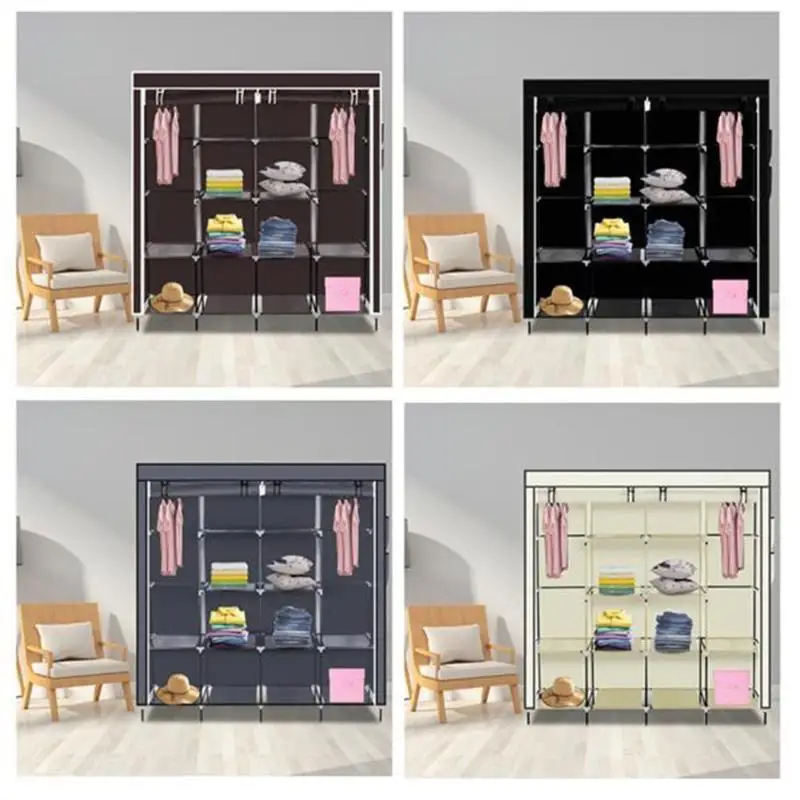 Bedroom Multipurpose Storage Clothes Closet Portable 12 Shelves 4 Side Pockets Wardrobe Storage Rack Cloth Closet Furniture
Bedroom Multipurpose Storage Clothes Closet Portable 12 Shelves 4 Side Pockets Wardrobe Storage Rack Cloth Closet Furniture
