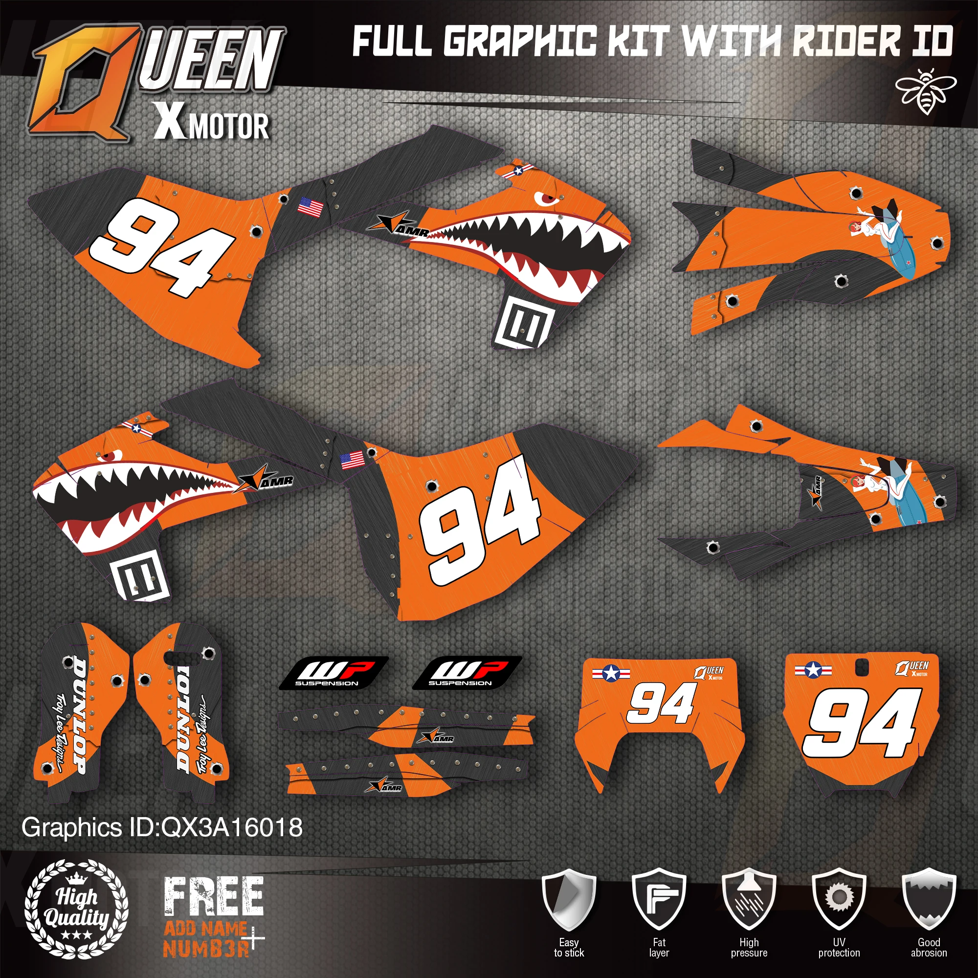 QUEEN X MOTOR Custom Team Graphics Decals Stickers Kit For Husqvarna Decal 2016-18 TC FC TX FX FS 17-19 TE FE 125-450CC 018
QUEEN X MOTOR Custom Team Graphics Decals Stickers Kit For Husqvarna Decal 2016-18 TC FC TX FX FS 17-19 TE FE 125-450CC 018