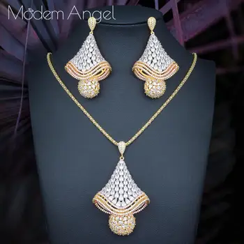 ModemAngel Luxury Delicate Bell Cubic Zircon Nigerian Necklace Earring Jewelry Sets For Women Wedding Indian Dubai Jewelry Sets
ModemAngel Luxury Delicate Bell Cubic Zircon Nigerian Necklace Earring Jewelry Sets For Women Wedding Indian Dubai Jewelry Sets