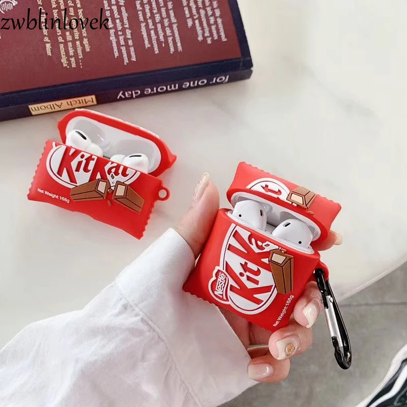 3D Chocolate Earphone Case For Airpods 1 2 Charging Soft Silicone Shockproof Cover Pro keychain | Электроника