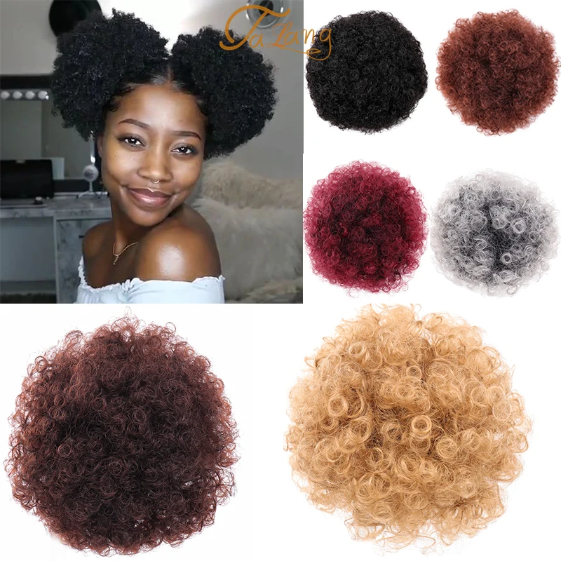 TALANG High Afro Puff Afro Curly Ponytail Drawstring Short Afro Kinky Pony Tail Clip in Synthetic Hair Bun Extensions
TALANG High Afro Puff Afro Curly Ponytail Drawstring Short Afro Kinky Pony Tail Clip in Synthetic Hair Bun Extensions