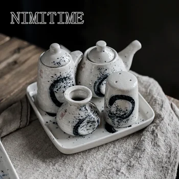 NIMITIME Japanese Style Ceramic Seasoning Jar Soy Sauce Bottle Pot Toothpick Bottle Restaurant Home Tray Dinner Plate Set
NIMITIME Japanese Style Ceramic Seasoning Jar Soy Sauce Bottle Pot Toothpick Bottle Restaurant Home Tray Dinner Plate Set