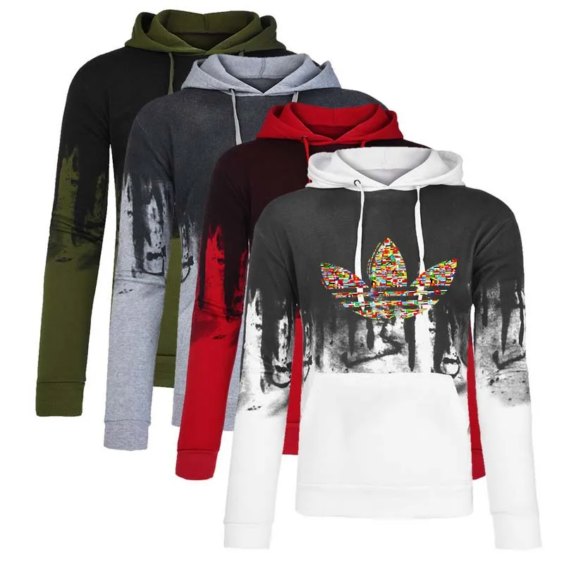 2019 new brand autumn fashion sweatshirt hoodie men's 3D printing ink patchwork pullover hip hop hooded pullover M-3XL
2019 new brand autumn fashion sweatshirt hoodie men's 3D printing ink patchwork pullover hip hop hooded pullover M-3XL