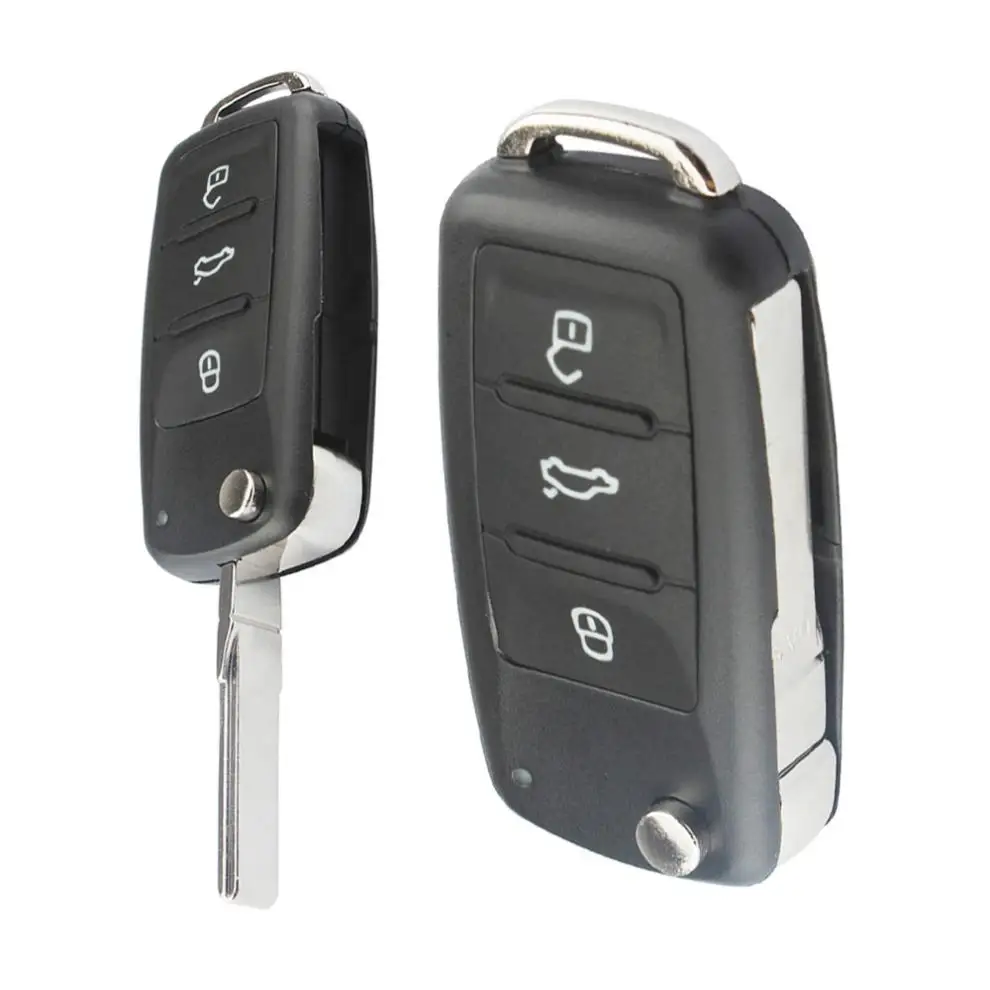 Black 3 Buttons Uncut Smart Remote Car Key Case Shell Fob Replacement No Chip with Indicator Lamp for Volkswagen B5
Black 3 Buttons Uncut Smart Remote Car Key Case Shell Fob Replacement No Chip with Indicator Lamp for Volkswagen B5