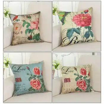 45x45cm Retro Blooming Rose Pillowcase Vintage Flower Throw Pillow Case Cover Linen For Couch Sofa Car Pillow Cushion Covers 
45x45cm Retro Blooming Rose Pillowcase Vintage Flower Throw Pillow Case Cover Linen For Couch Sofa Car Pillow Cushion Covers