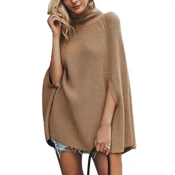 Fashion Women Autumn Winter Solid Color Turtle Neck Knitted Loose Cloak Sweater long sleeve autumn winter female pullover sweate
Fashion Women Autumn Winter Solid Color Turtle Neck Knitted Loose Cloak Sweater long sleeve autumn winter female pullover sweate