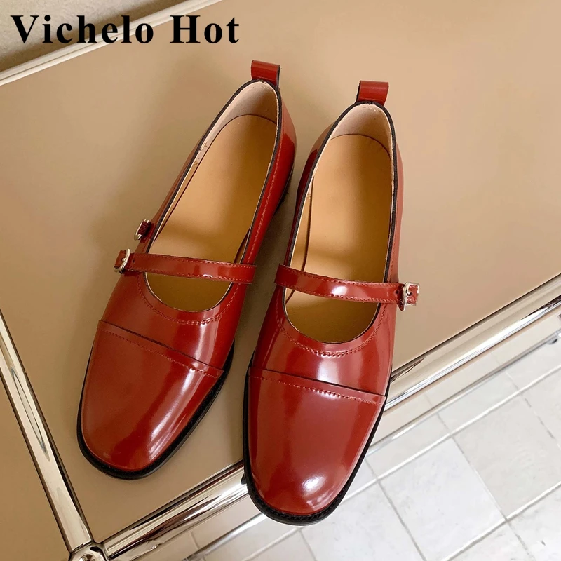 Vichelo Hot vintage mary janes full grain leather round toe thick low heels splicing buckle straps sweet beauty lady pumps l58
Vichelo Hot vintage mary janes full grain leather round toe thick low heels splicing buckle straps sweet beauty lady pumps l58