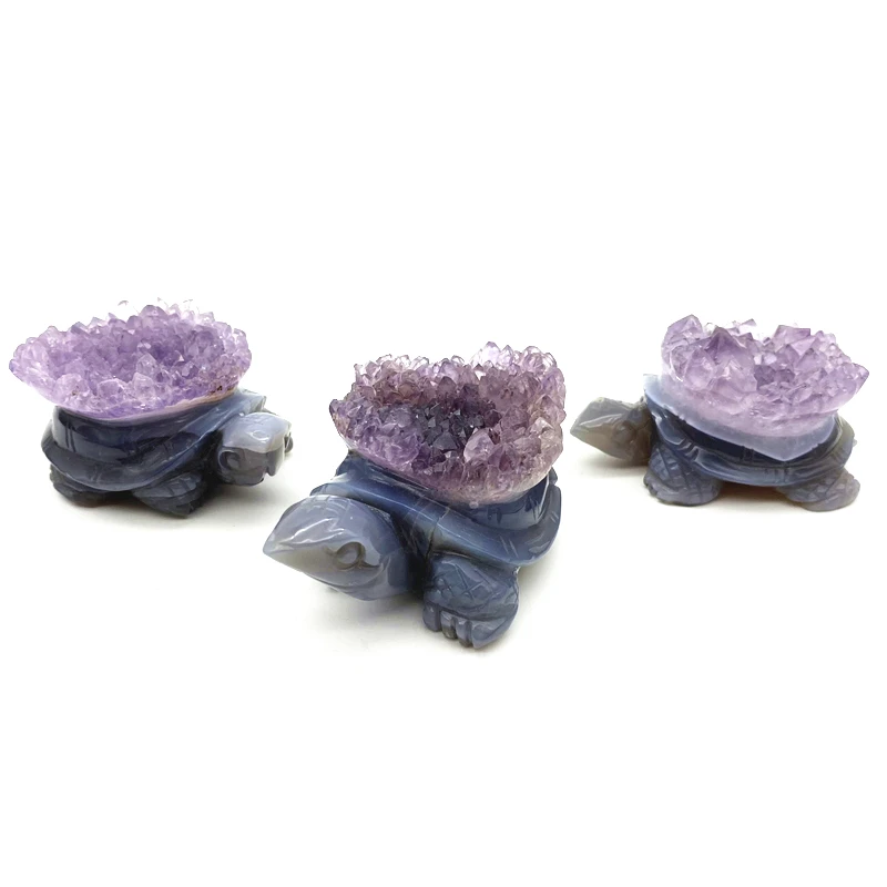 Drop Shipping 1PC Natural Amethyst Geode Cluster Tortoise Hand Carved Animals Healing Home Decor Natural Stones and Crystals
Drop Shipping 1PC Natural Amethyst Geode Cluster Tortoise Hand Carved Animals Healing Home Decor Natural Stones and Crystals