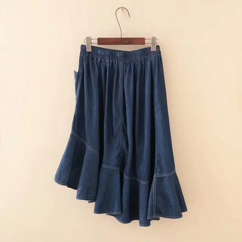 S6 Spring And Summer New Style 2019 Large Size Dress to Increase the Fat Mm Big Hemline Cowboy Irregular Flounced Skirt 8633
S6 Spring And Summer New Style 2019 Large Size Dress to Increase the Fat Mm Big Hemline Cowboy Irregular Flounced Skirt 8633