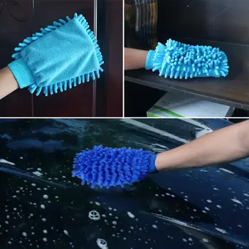 

Multicolor Microfiber Car Cleaning Gloves Kitchen Cleaning Cloth Duster Mitten Chenille Car Care Car Windows Mirror Washing tool